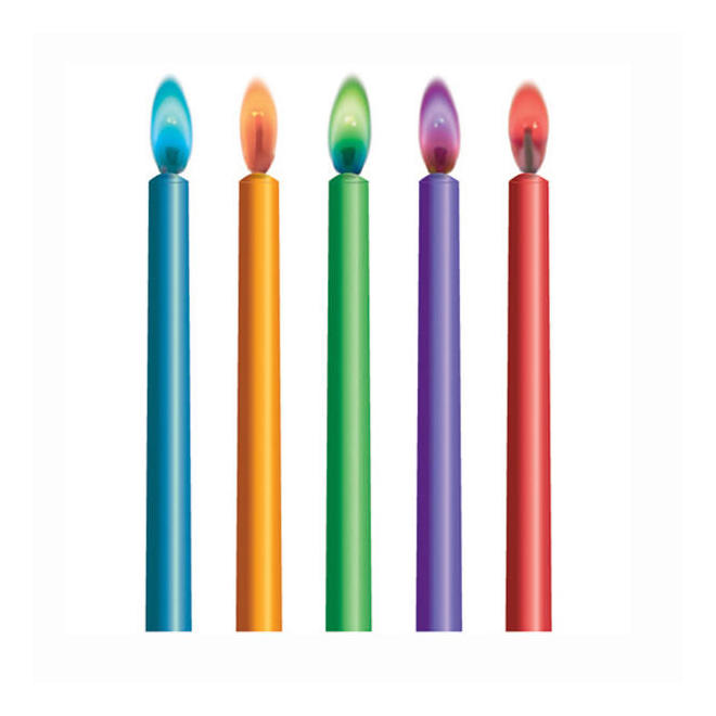 Birthday Candles & Holders Color Flame 10Pcs
