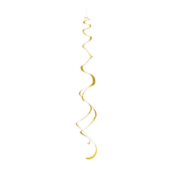 LVU 63283 Hanging Decorations Gold Solid Hanging Swirl Decorations 8Pcs
