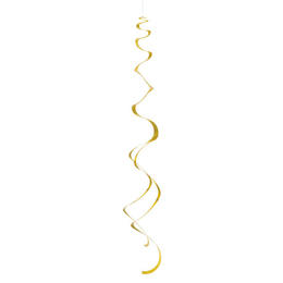 LVU 63283 Hanging Decorations Gold Solid Hanging Swirl Decorations 8Pcs