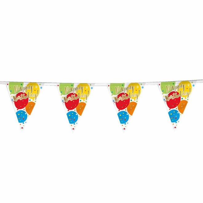 Other Brands LVU 58217 Banners Party Banner Glitzy Gold Birthday Flag Banner 12 ft