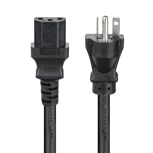 PrimeCables Cab 07859 Power Cables Cords NEMA 6 20P to IEC C13 Power Cable 14AWG SJT 3ft black PrimeCables