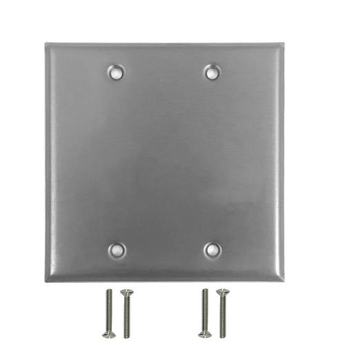 WP SS2 Audio Video Wall Plates Double Gang Stainless Steel Wall Plate Solid