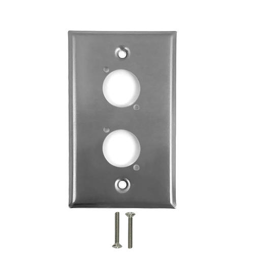 WP XLR2 SS Audio Video Wall Plates 2 Port XLR Stainless Steel Wall Plate