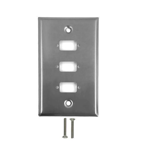 WP VGA3 SS Audio Video Wall Plates 3 Port DB9 Size Cutout Stainless Steel Wall Plate