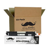 Moustache CF350A Color LaserJet Pro MFP M176n Compatible HP 130A CF350A Black Toner Cartridge Moustache