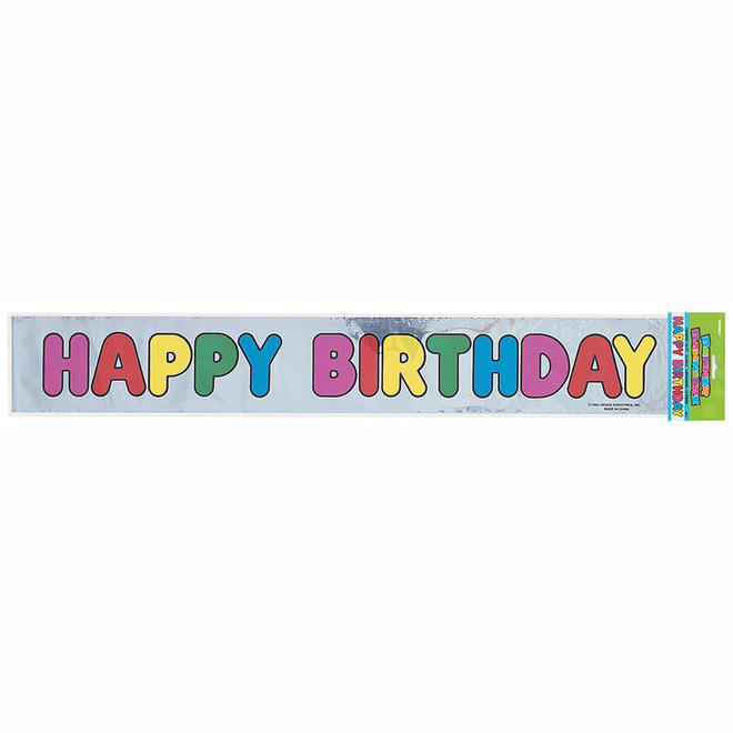 Other Brands LVU 9014 Banners Foil Happy Birthday Banner for Home Party Decoration 12ft