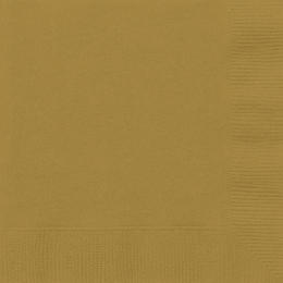 LVU 3321 Napkins Gold Solid 2 Ply Beverage Napkins 25 25cm 10 10In 20Pcs
