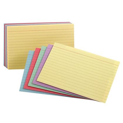 Oxford Coloured Assorted Ruled Index Cards