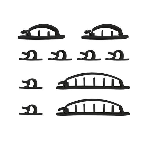 CC AD10P BK Cable Organizers Cable Clips Multi Pack Adhesive Black 10 Pack