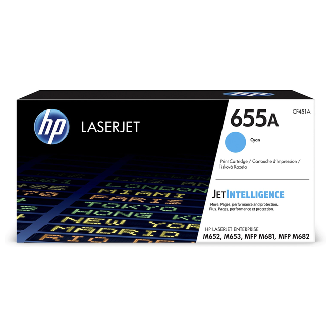 HP HP655A CF451A OEM Color LaserJet Enterprise M652dn HP 655A CF451A Original Cyan Toner Cartridge