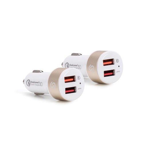 PrimeCables Cab C0554 2U01FS AC Power Adapters Quick Charging 3 0 5 4A Dual Ports USB Rapid Car Charger with SmartIC Tech Pri