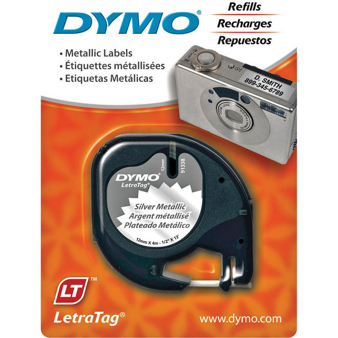 Dymo Label Printer Dymo 91338 OEM Label Maker Tapes DYMO 91338 LetraTag Original Label Tape 12mm 1 2 LT Metallic Labels