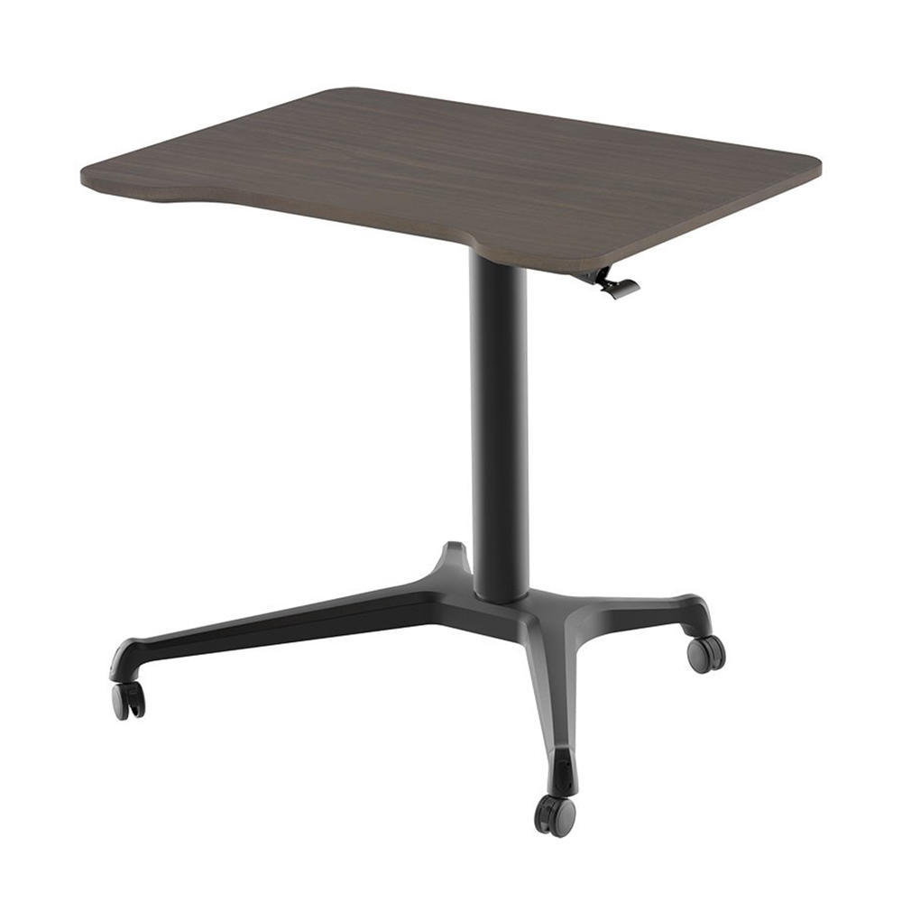 Gas Lift Height Adjule Sit Stand Rolling Laptop Desk Mono Brown