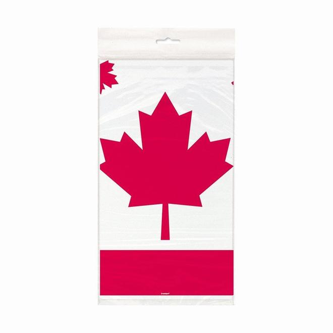 Other Brands LVU 41243 Canada Day Party Supplies Plastic Canada Day Leaf Tablecloth 84 x 54