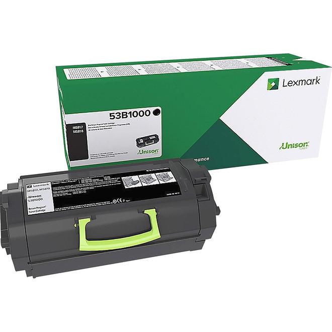 Lexmark 53B1000 OEM MS817dn Lexmark 53B1000 Original Black Return Program Toner Cartridge