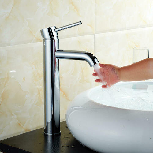 LIVINGbasics LVB FC 1H14 CR Bath Fixtures Single Handle Tall Body Bathroom Basin Faucet Commercial Light Chrome LIVINGbasics