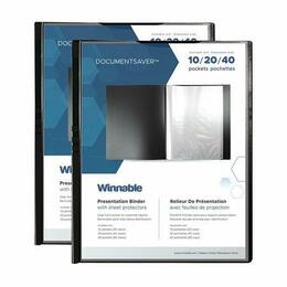 Winnable 965 LM 20 BK Report Covers Portfolios Winnable Document Saver Display Album 20 Pockets Black 738062