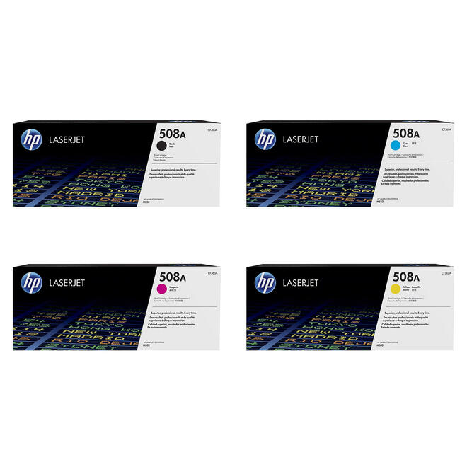 HP HP 508A OEM Combo Color LaserJet Enterprise M552dn HP 508A CF360A CF361A CF363A CF362A Original Toner Cartridge Combo BK C