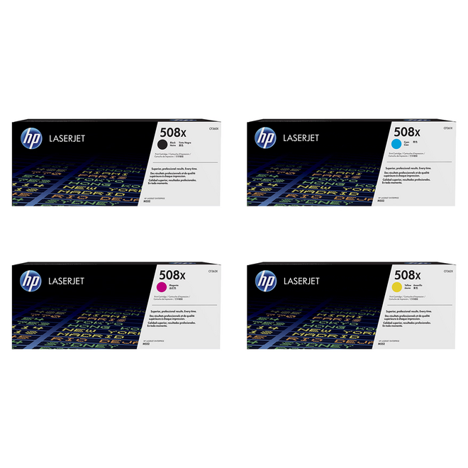 HP HP 508X OEM Combo Color LaserJet Enterprise M552dn HP 508X CF360X CF361X CF363X CF362X Original Toner Cartridge Combo High