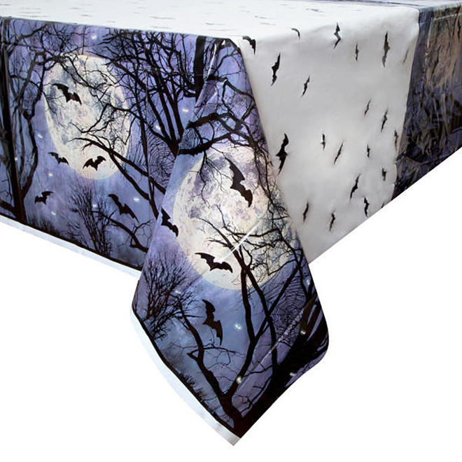 Other Brands LVU 57933 Halloween Party Supplies Happy Halloween Spooky Night Plastic Tablecloth for Home Party Decor 54 x 84 