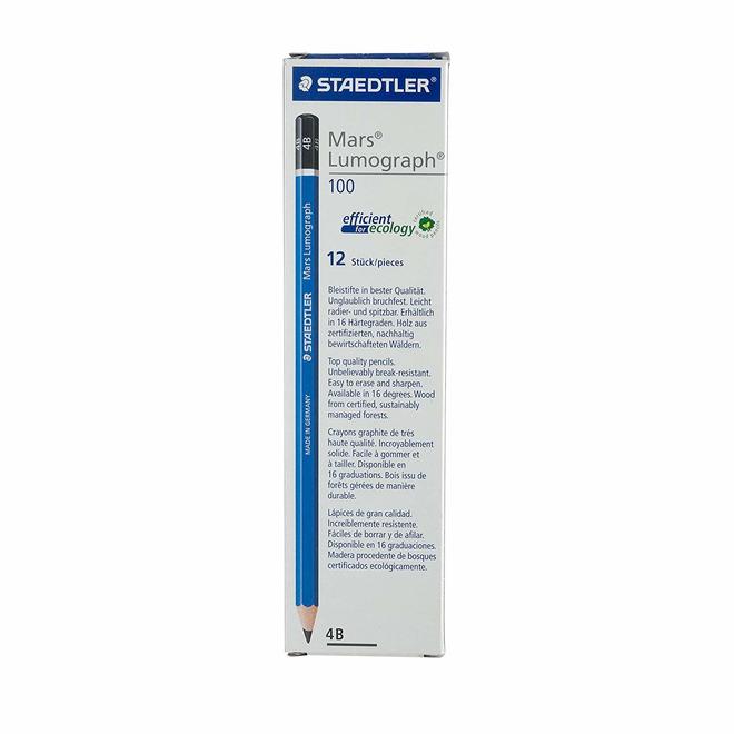 STAEDTLER 900 100 2H BOX Pencil Staedtler Mars Lumograph Drawing Sketching Pencils 12 Pack