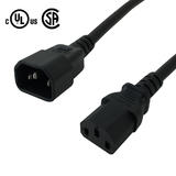 No Brand Cab PW 100B All Power Cables Cords IEC C13 to IEC C14 Power Cable 16AWG SJT