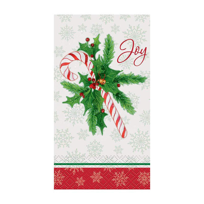 Other Brands LVU 49817 Christmas New Year Party Supplies Candy Cane Christmas Paper Guest Napkins for Home Party Decor 16ct