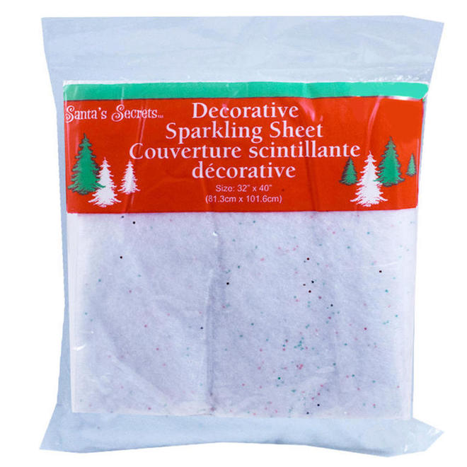 Other Brands LVC 41774 Christmas Party Supplies Christmas Glitter Drape Decorative Sparkling White Sheet 32 x40 81 3cm x 101 