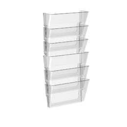 Storex® Snap and Stack Wall Pockets Files - Clear, Set of 6 files, Legal Size