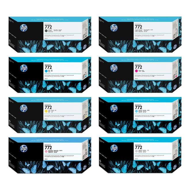 HP HP 772 OEM Combo DesignJet Z5200 HP 772 Original Ink Cartridge Combo Extra High Yield PBK MBK C M Y LC LM LGY