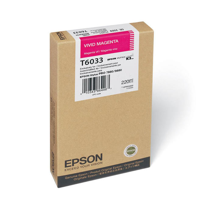 Epson T603300 OEM Stylus Pro 7880 ColorBurst Epson T603300 Original Vivid Magenta Ink Cartridge