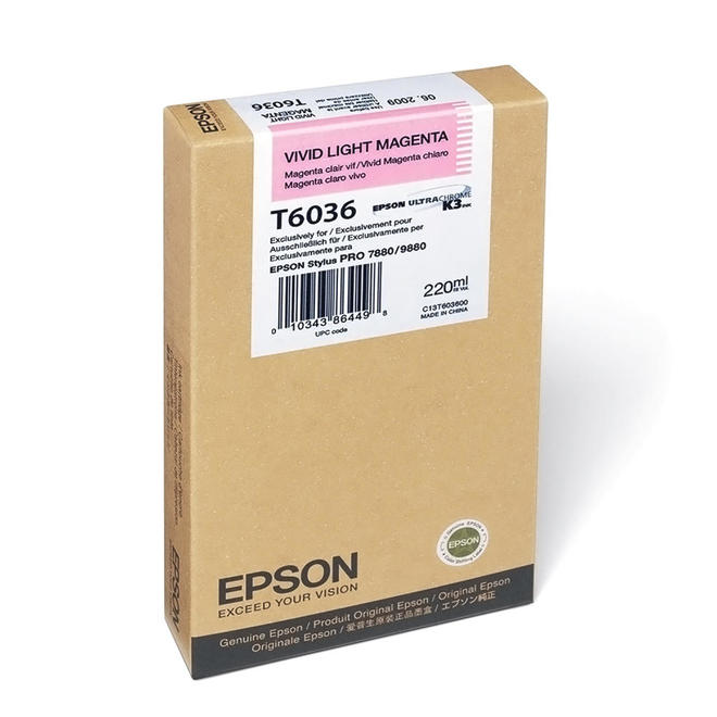 Epson T603600 OEM Stylus Pro 7880 ColorBurst Epson T603600 Original Vivid Light Magenta Ink Cartridge