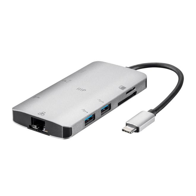 Monoprice Canada Cab 35509 USB Type C Consul Series USB C HDMI Adapter w Gigabit Ethernet 3 Port USB 3 0 SD microSD Reader Mo