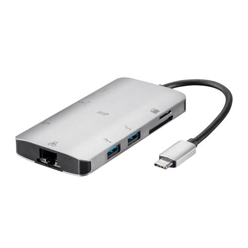 Monoprice Canada Cab 35509 USB Type C Consul Series USB C HDMI Adapter w Gigabit Ethernet 3 Port USB 3 0 SD microSD Reader Mo
