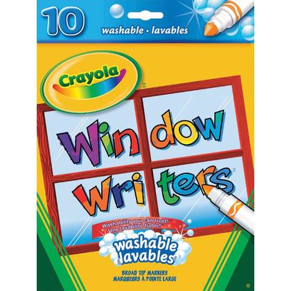 Crayola® Washable Window Markers, Broad tip, 10/Pack