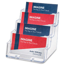 Deflect o 330 70841 Business Card Holder Deflecto Counter top Business Card Holder 4 Compartments Clear