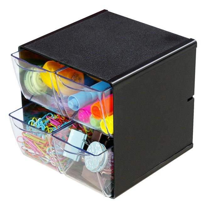 Deflecto 330 350301 Desk Organizers DEFLECT O Stackable Cube Organizer clear
