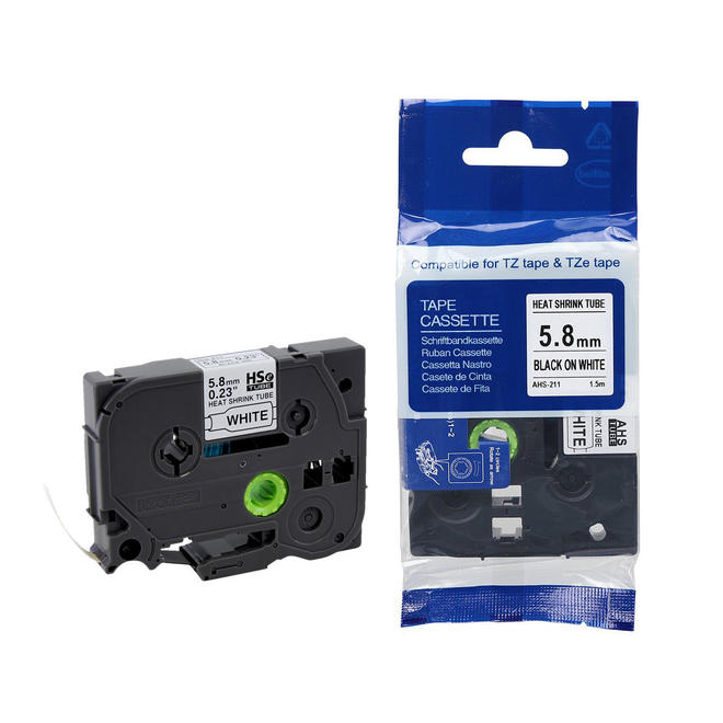 Brother Label Printer HSe 211 OEM Label Maker Tapes Brother HSe 211 Original Heat Shrink Tubing 5 8 mm x 1 5 m 0 23 in x 4 9 