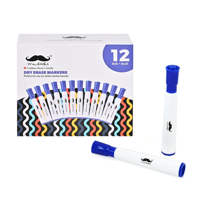 Moustache MOS BY106600 Markers Dry Erase Markers Chisel Tip 12 Box Moustache