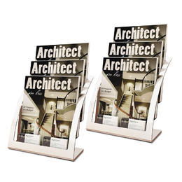 Deflecto Contemporary 3-Tier Literature Holder (693745), Magazine Size, 2/Pack