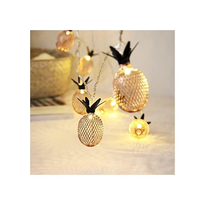 Other Brands LVC 13636 Holiday Lighting 10 Light Pink Metal Mesh Pineapple String Lights LED Decorative Lights 5ft