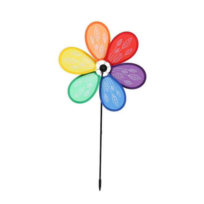 Multicolor Flower Pinwheel for Garden Decoration or Kids Fun, 10" x 23