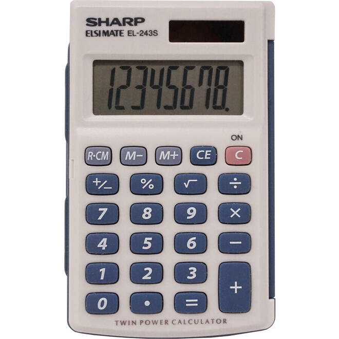 Sharp 865 EL243SB Calculators Sharp EL243SB 8 Digit Twin Powered Calculator
