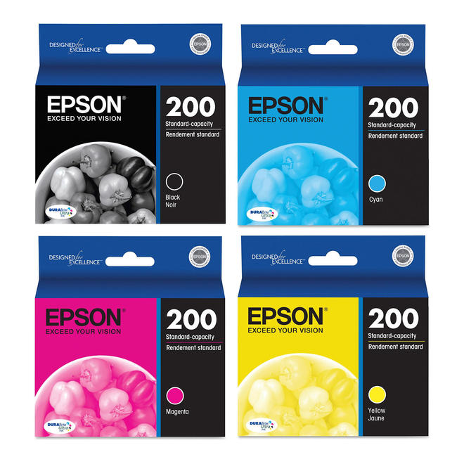 Epson T200 BKCMY Combo OEM WorkForce WF 2520 Epson 200 T200 Original Black and Color Ink Cartridge Combo BK C M Y