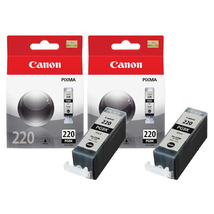12 Packs of New Compatible Ink Cartridges with canon PGI-220 & CLI-221 (4 Large Black, 2 Small