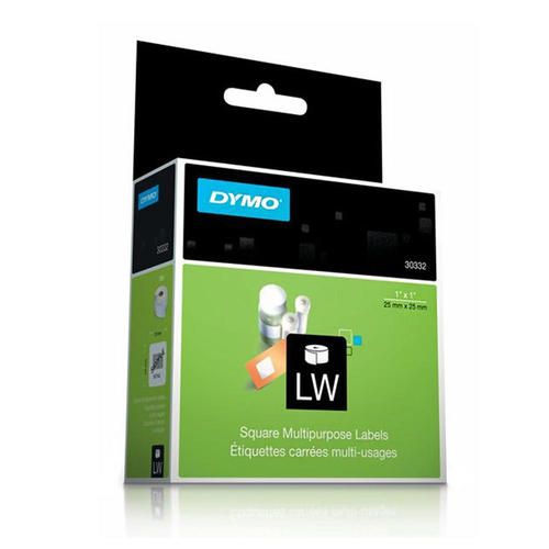 DYMO 30332 Original LabelWriter MultiPurpose Label, 1" x 1", 750