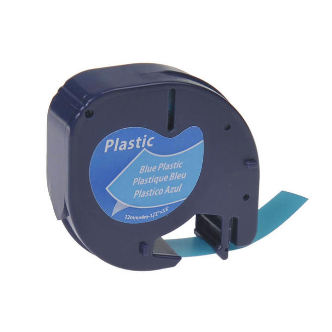 Dymo Label Printer DYMO 91335 Label Maker Tapes DYMO 91335 LetraTag Label Tape 1 2 x 13 Compatible Black on Blue Plastic