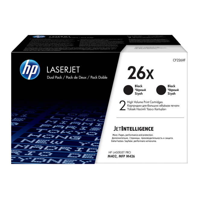 HP HP 26X CF226XD OEM LaserJet Pro M402 Series HP 26X CF226XD Original Black Toner Cartridge High Yield 2 Pack