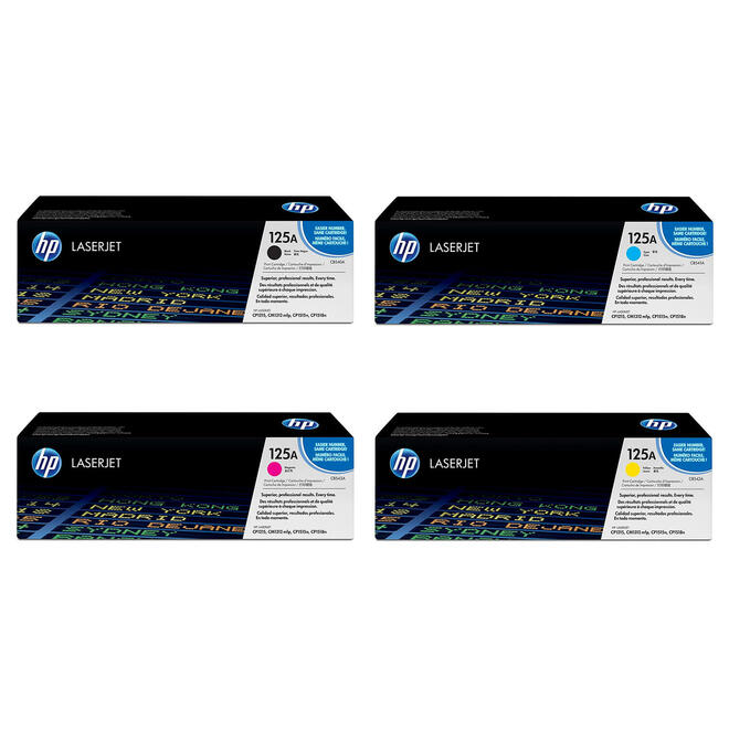 HP HP 125A Combo OEM Color LaserJet CP1215 HP 125A CB540A CB541A CB542A CB543A Original Toner Cartridge Combo BK C M Y