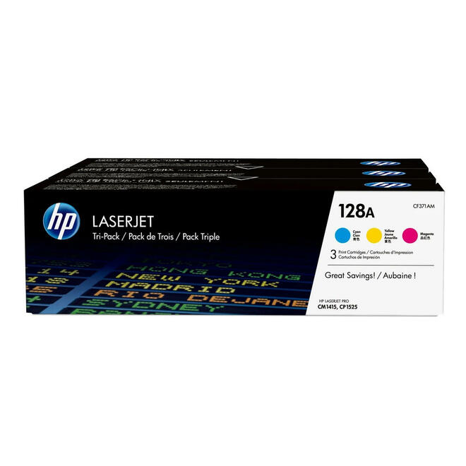 HP HP 128A CF371AM OEM LaserJet Pro CM1415fn HP 128A CF371AM Original Toner Cartridge Combo C M Y